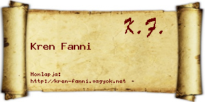 Kren Fanni névjegykártya
